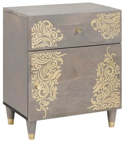 vidaXL Mesa de cabeceira com porta com gaveta Cinzeto 50 x 33 x 60 cm