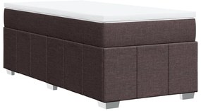 Cama com molas/colchão 90x190 cm tecido castanho-escuro