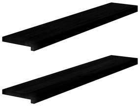 Soleiras da janela 2 pcs 110x20x2 cm carvalho castanho-escuro