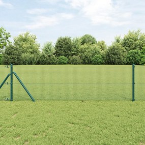 vidaXL Cerca de Fio Soldado com 13 Postes Verde 0.6x25 m Aço