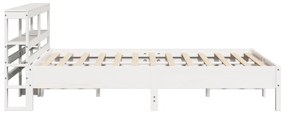 Cama sem colchão 135x190 cm madeira de pinho maciça branco