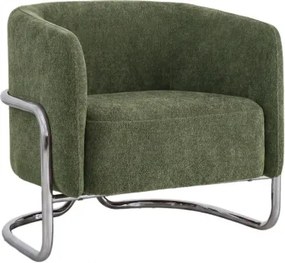 Pack De 2 Poltronas Estofadas E Em Ferro Zantria Chenille Verde Sálvia - Sklum