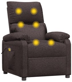 Poltrona de massagens tecido castanho-escuro