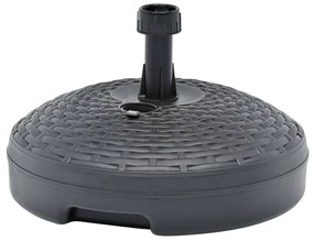 vidaXL Base guarda-sol c/ areia/água 20 L plástico vime antracite