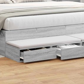 Caixas de Cama vidaXL Cinza Sonoma 180x36,5x16,5 cm em Madeira de Enge