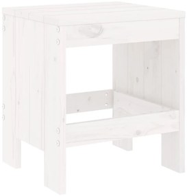 3 pcs conj. bistrô para jardim madeira de pinho maciça branco