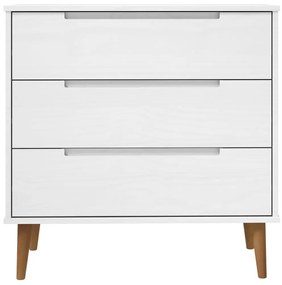 Armário de gavetas MOLDE 80x40x80 cm pinho maciço branco
