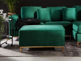 Sofá de canto com repousa-pés em veludo verde esmeralda à esquerda OSLO Beliani