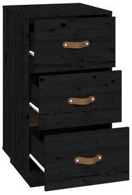 Mesas de cabeceira 2pcs 40x40x75 cm pinho maciço preto