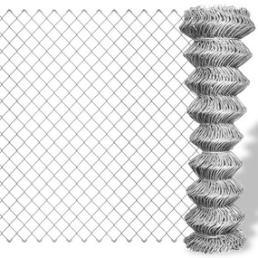 vidaXL Cerca de arame 25x1 m aço galvanizado prateado