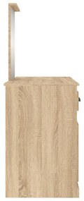 Toucador com espelho 130x50x132,5 cm cor carvalho sonoma