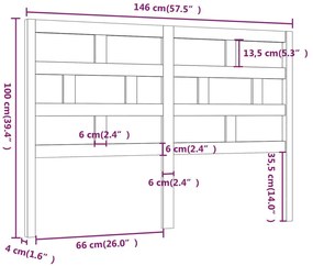Cabeceira de cama 146x4x100 cm pinho maciço branco