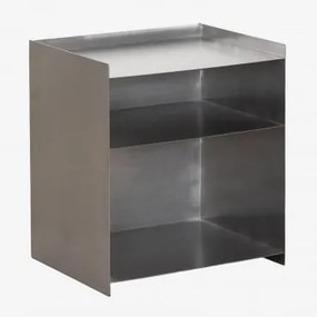 Pack De 2 Mesas De Cabeceira Retangulares 45x35 Cm Em Aço Inoxidável Nolvia Aço - Sklum