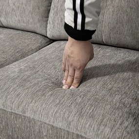 Sofá Chaise Longue "Coimbra" - 186x130x84 cm - Marrom Degradê - Estofa