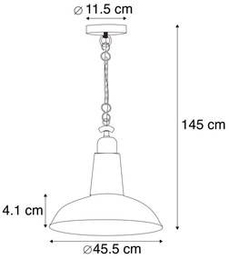 Lâmpada industrial suspensa preta - Warrior Industrial,Retro