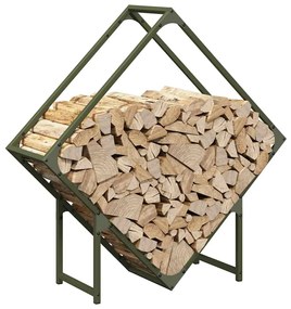 Suporte para lenha aço laminado a frio verde azeitona