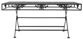Mesa de centro dobrável estilo vintage metal 100x50x45 cm preto