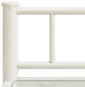 Mesas de cabeceira 2 pcs metal branco e vidro transparente