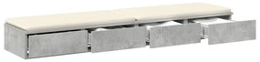 Gavetas de cama em Cinza Cimento - 135x36.5x16.5 cm Feitas de Madeira