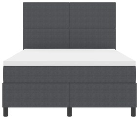 Cama Box com Colchão Cinza Escuro 160x200 cm Tecido de Corduroy
