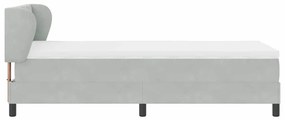 Cama Box Spring com Colchão VidaXL Cinza Claro 90x200 cm Veludo
