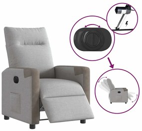 Poltrona reclinável elétrica tecido cinzento-nublado