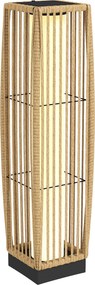 Outsunny Candeeiro Solar de Jardim em Vime com Luz LED Automática, Impermeável IP44, 19x19x68 cm, Cor Areia | Aosom Portugal