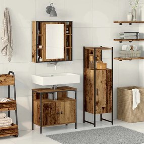 vidaXL Conjunto de Móveis para Banheiro 3 pcs Castanho 60 x 30 x 60 cm