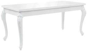 vidaXL Mesa de jantar 179x89x81 cm branco brilhante
