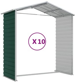 Abrigo de jardim 191x895x198 cm aço galvanizado verde