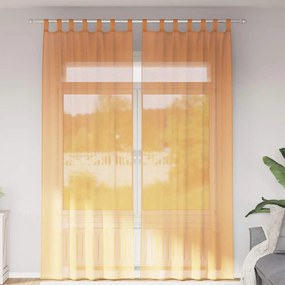vidaXL Cortinas de voile com laços 2 pcs laranja 140x260 cm