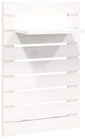 Prateleiras de montagem na parede 2 pcs pinho maciço branco