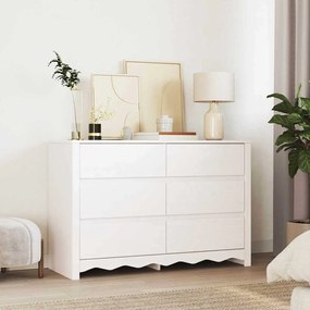 vidaXL Cômoda "DRAMMEN" Branca 111x43x73,5 cm Madeira Sólida Pinus