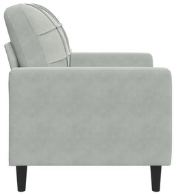 Poltrona 60 cm veludo cinzento-claro