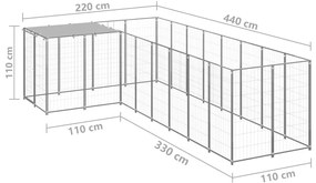 Canil 6,05 m² aço prateado