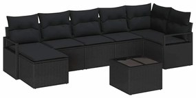 Conjunto de Sofá de Jardim de 8 Peças com Almofadas em Rattan Bege