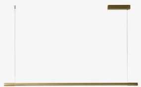 Lâmpada De Teto Suspensa Linear Led 120 Cm Com Luz Indireta Em Alumínio Lirela Dourado Escovado - Sklum