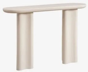 Consola De Entrada Oval 120x35 Cm Em Mdf Breoniz Tapioca Bege - Sklum
