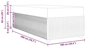 Estrutura de cama com colchão Cinzento escuro 100 x 200 cm