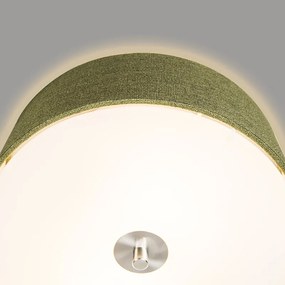 Candeeiro de teto rústico verde 30 cm - Drum Jute Country / Rústico,Moderno