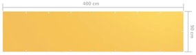 Tela de varanda 90x400 cm tecido Oxford amarelo