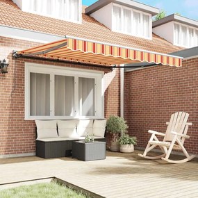 Toldo Retrátil Amarelo e Laranja 300x250 cm Poliéster e Metal