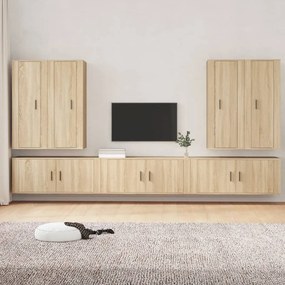 vidaXL Conjunto móveis de TV 7 pcs madeira processada carvalho sonoma
