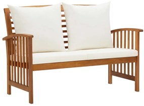 3 pcs conjunto lounge de jardim c/ almofadões acácia maciça