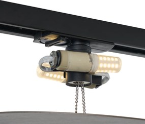 Candeeiro de teto moderno cor de bronze para sistema de calhas de iluminação monofásico com 2 luzes - Iconic Pulley