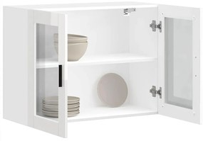 Armário de parede cozinha porta vidro Porto branco alto brilho