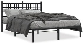 vidaXL Estrutura de cama com cabeceira 120x190 cm metal preto
