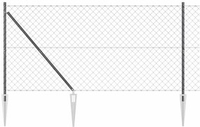 Conjunto de Postes de Cerca Cinzeto 1.4 x 10 m Aço Galvanizado