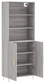 Armário alto 69,5x34x180 cm derivados de madeira sonoma cinza