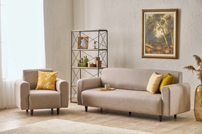 Conjunto de Sofás Noya – Creme – 3-Seat: 220x87x70 cm, 1-Seat: 95x87x7